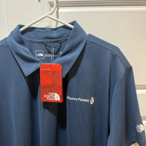 The North Face Polo Shirt Mens XL Blue TNF Ambition Confluence Parkway Logo