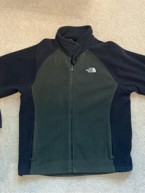 The North Face Olive Green & Black Fleece Jacket