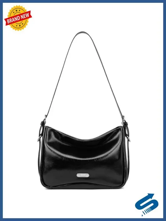 Genuine Leather Hobo Bag for Women Medium Slouchy Shoulder Purse Adjustable