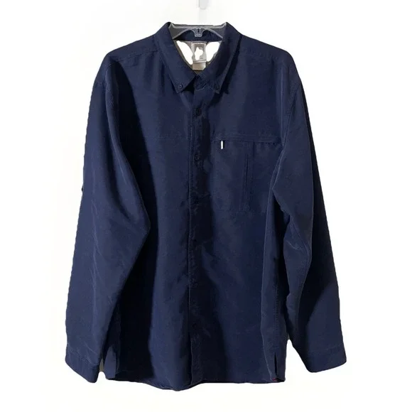 The North‎ Face Shirt Mens XL Navy Blue Lined Long Sleeve ACCX Syncline HIKING