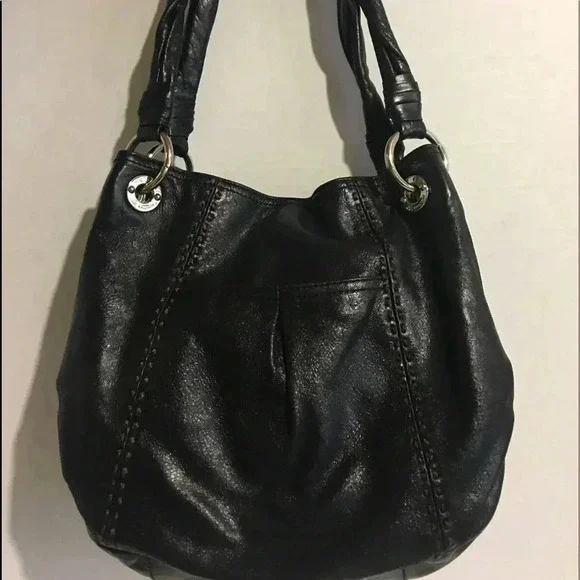B. Makowsky Black leather hobo leather