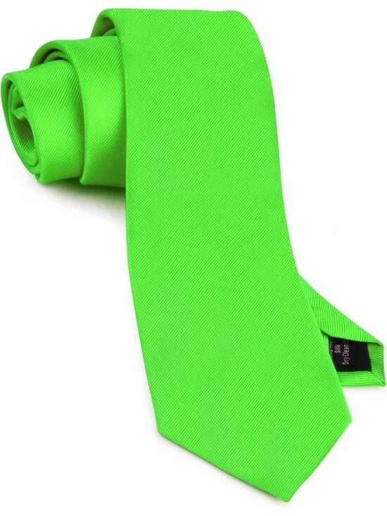 Men's Greenish Solid Twill Textured Woven Silk Formal Necktie For Wedding Dress