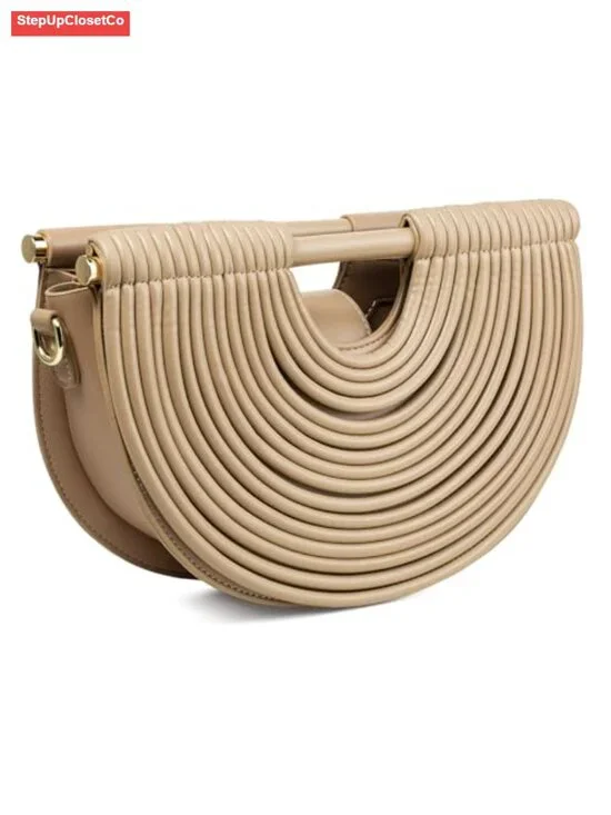 Slouchy PU Leather Woven Crossbody Hobo Bag Shoulder Tote Handbag