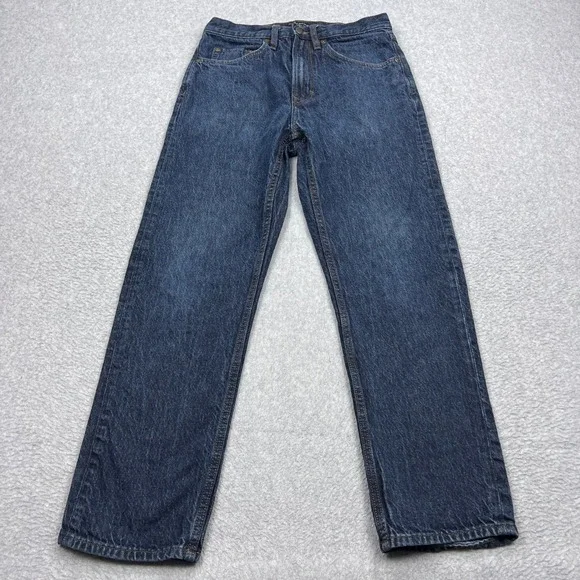 Banana Republic 90s Straight Fit Jean Mens 31x32* Blue Dark Washwell Hemp Indigo