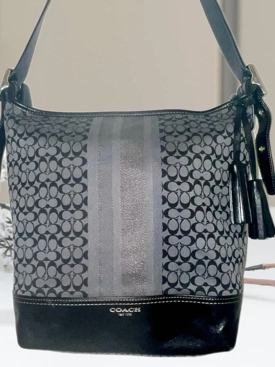 Coach Legacy Signature Stripe Shoulder Bag Style 19918