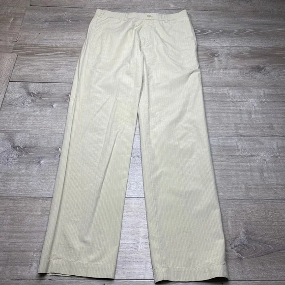 Banana Republic Pants Mens‎ 32x32 Tan Pinstripe Straight Leg Dress Trousers