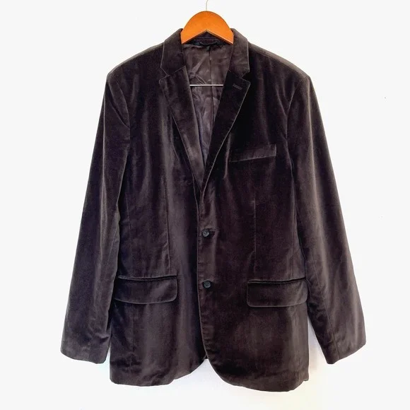 Banana Republic Mens Cotton Velvet Sport Coat Size 42R Brown 2 Button Notch READ