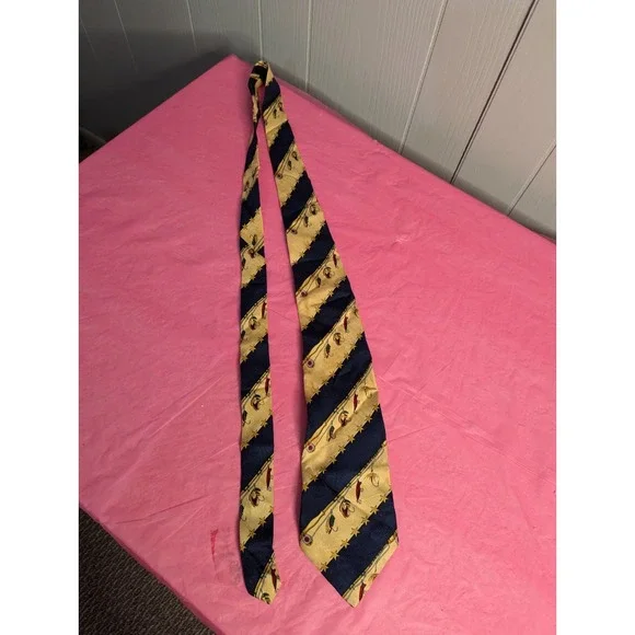 Vintage‎ Tommy Hilfiger 100% Italian SILK multicolor mens necktie USA fishing