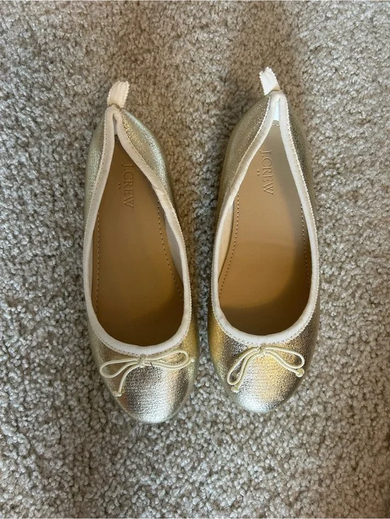 J. Crew Metallic Gold Ballet Flats