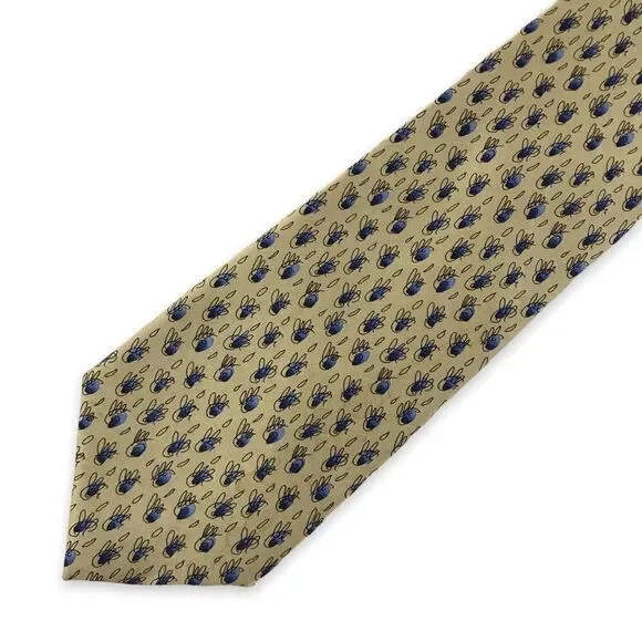 J. Garcia gold blue‎ Like a Twittering Machine Collection Fourteen tie