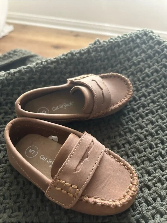 Cat & Jack Tan Kids Moccasin Slip-Ons