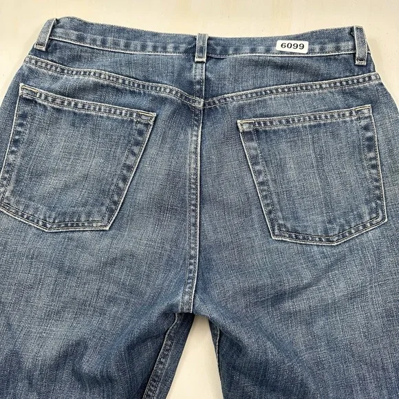 VTG‎ Y2K Banana Republic BootCut Jeans Men Actual 31x24 Blue Raw Hem Button Fly