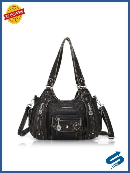 Women's PU Leather Hobo Crossbody Bag with Adjustable Strap - Anti-Scratch Faux