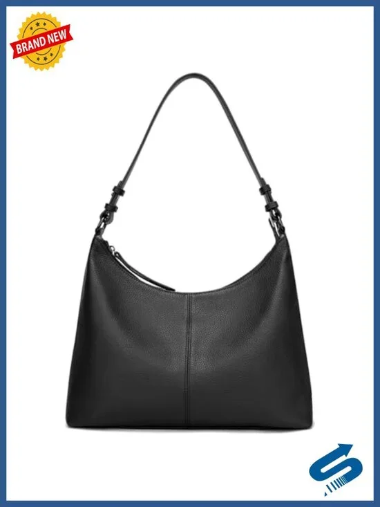 Genuine Leather Hobo Crossbody Handbag Two Straps Casual Work