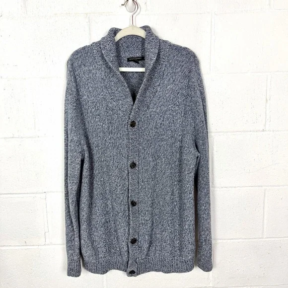 Banana Republic Men's Cardigan Sweater SZ XL Blue Shawl Collar‎ Academia Preppy