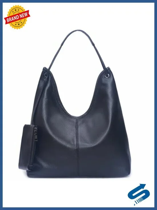 Genuine Leather Hobo Shoulder Bag Large Slouchy Purse for Women Work Shopping