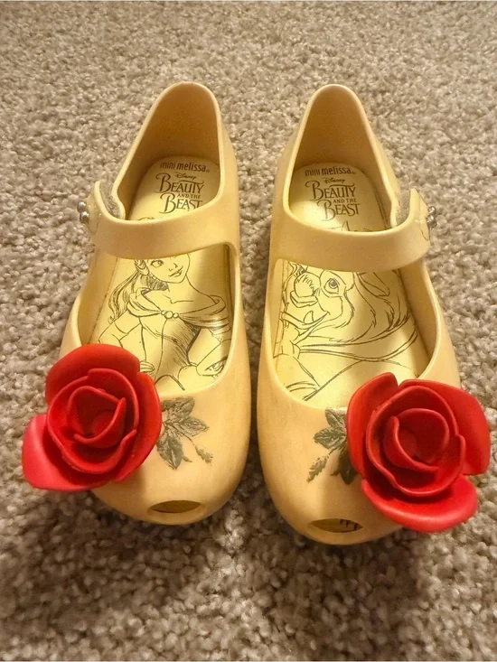 Mini Melissa Yellow Mary Jane Beauty and the Beast Shoes