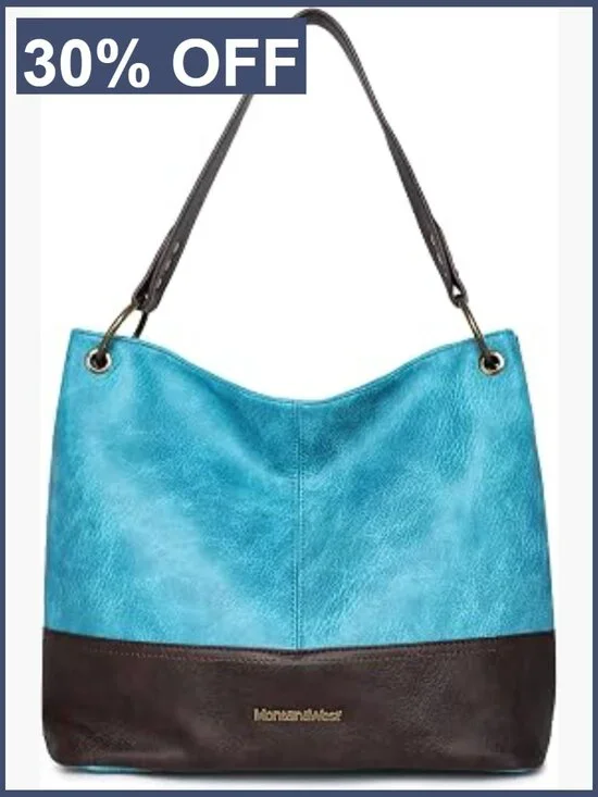 Slouchy Hobo Bag Women Shoulder Tote Vegan Leather Zip Top Purse Large