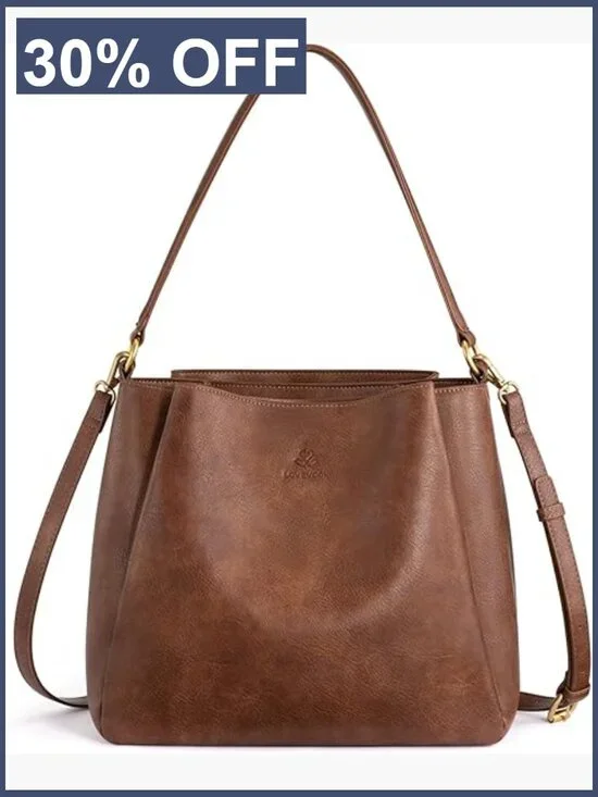 Hobo Bag Women Large 3 Compartments Waterproof Vegan Leather Crossbody Handbag