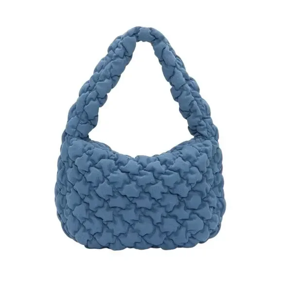 Lucky Brand Joan Quilted Bag Denim Hobo