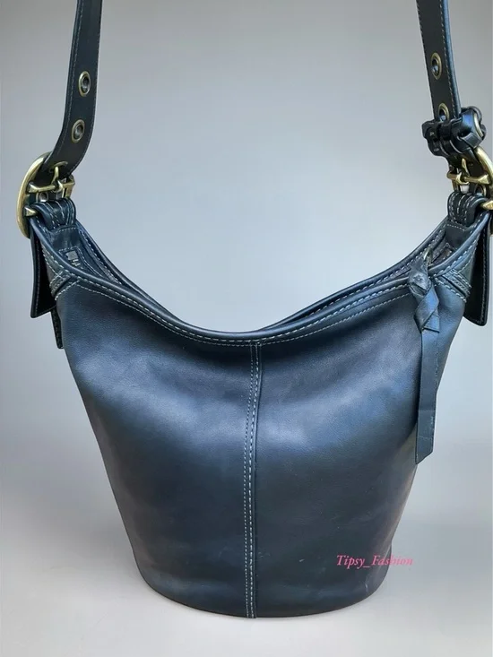 Vintage Coach Bleecker Bleeker Legacy 11422 Black Glove Leather Bucket Bag USA