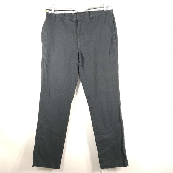 Banana Republic Black Chino Pants; Aiden Fit Slim Stretch Cotton Modal 32x30
