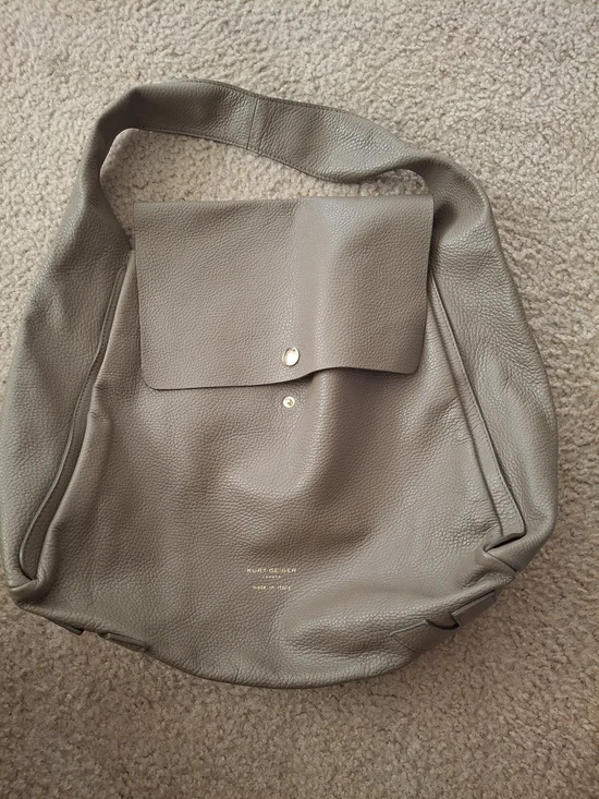 Kurt Geiger Pebbled Leather Tote in Taupe