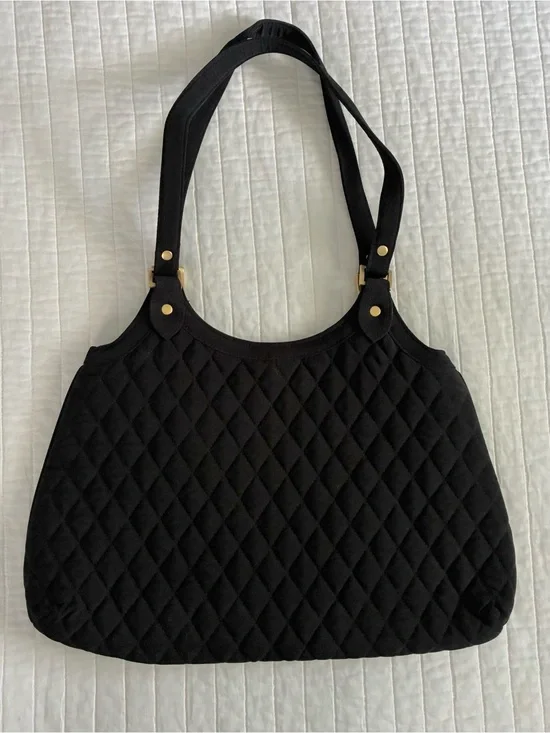 Vera Bradley Black Quilted Shoulder Hobo Bag