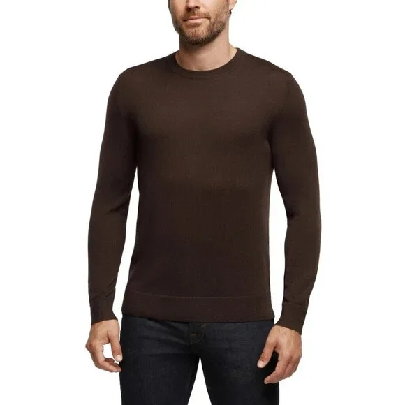 NEW Banana Republic Men's L Brown 100% Merino Wool Sweater Crew neck  M0118
