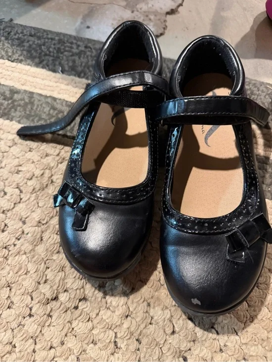 Girls Black Mary Jane Dress Shoes with Bow