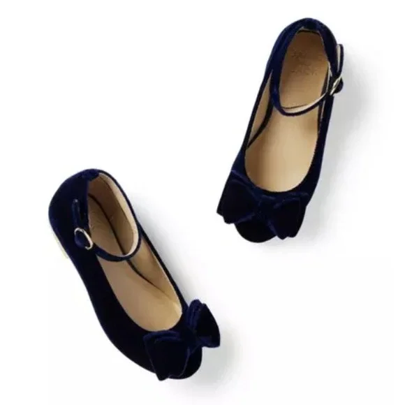 Janie‎ and Jack Velvet Bow Ballet Flat Size 10