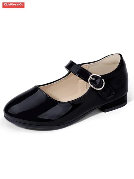 Girls Mary Jane Flats Low Heels Hook and Loop Flower Girl School Ballet