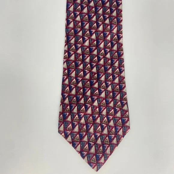 Christian Dior Monsieur Silk Tie Vintage Abstract Triangle Print Geometric Retro