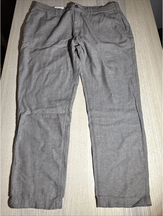 NWT Banana Republic Men's Athletic Fit Linen Blend Pants Grey 38x32