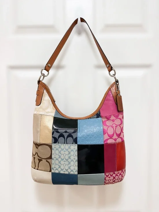 Coach‎ Patchwork Convertible Hobo Shoulder Crossbody Bag