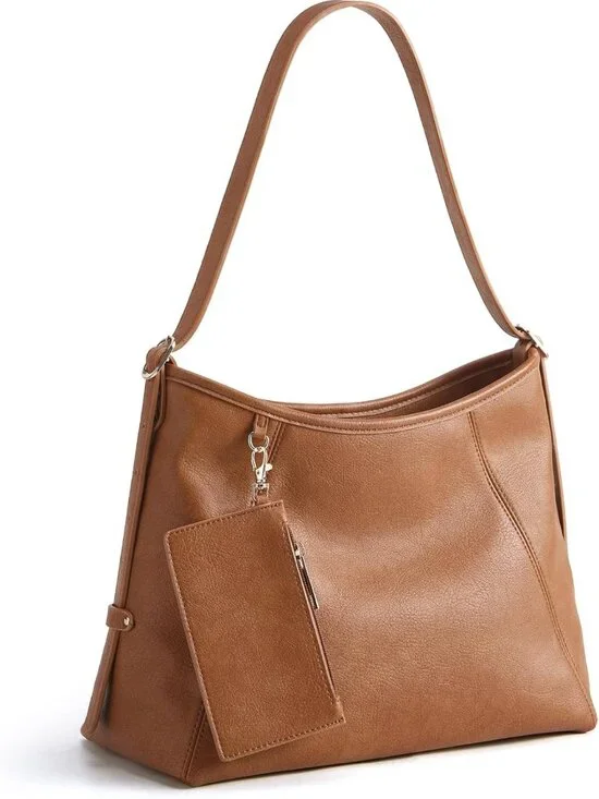 Stylish PU Leather Hobo Bag for Women | Multi-Pocket Crossbody & Tote Handbag