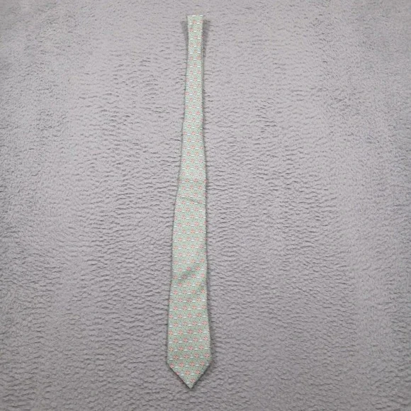 Vineyard Vines Tie Mens One Size Green Floral Silk‎ Custom Collection Designer