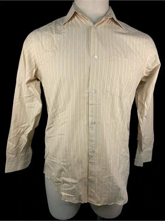 Banana Republic Cream Stripe Long Sleeve Button Up Shirt Men’s Small