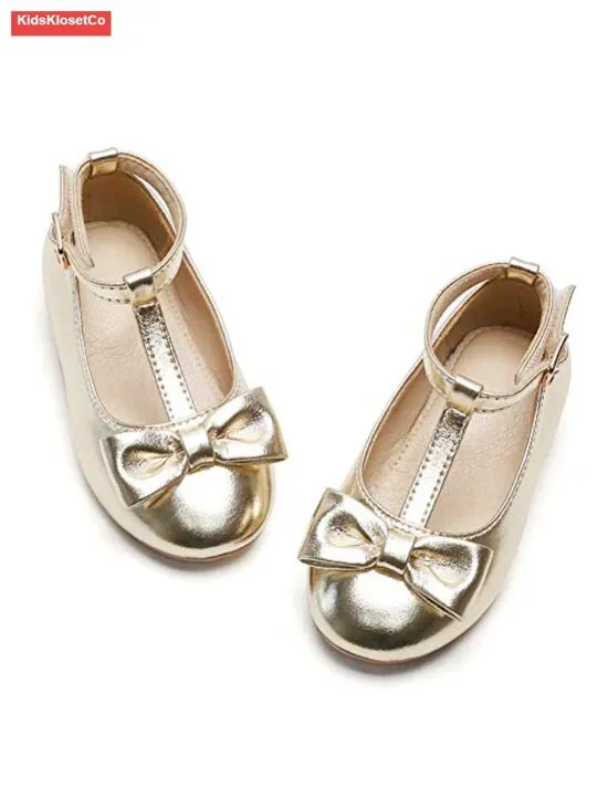 Toddler Ballet Mary Jane Flats - Anti-Slip Rubber Sole, Hook & Loop Closure,