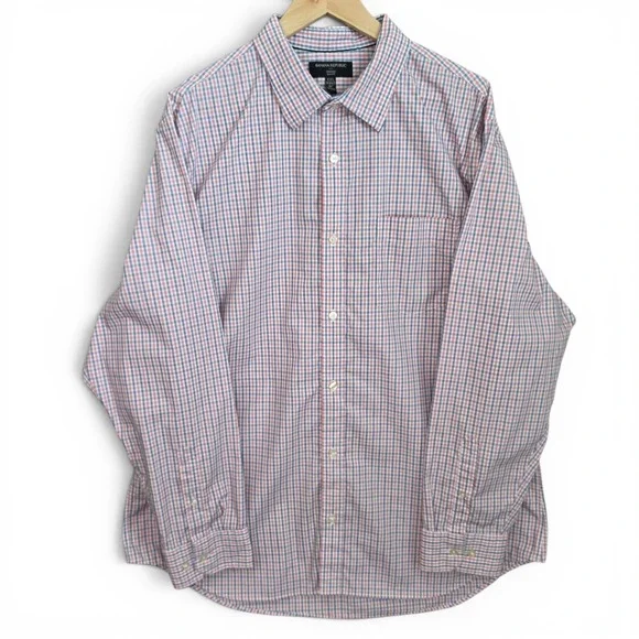 Banana Republic Shirt Mens XXL 18-18.5 36 Blue Button Non Iron‎ Slim Fit Casual