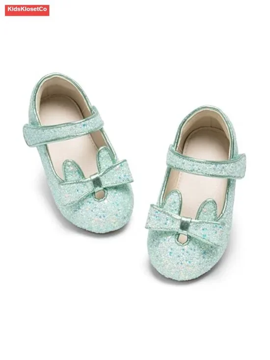 Girls Mary Jane Ballet Flats - Sparkly Shoes for Fancy Wedding