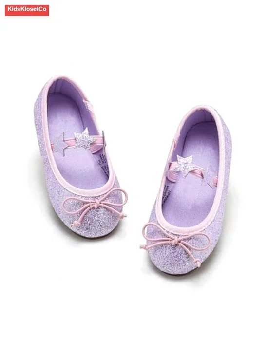 Toddler Girls Mary Jane Flats | Glitter, Soft Lining, Non-Slip Sole, School