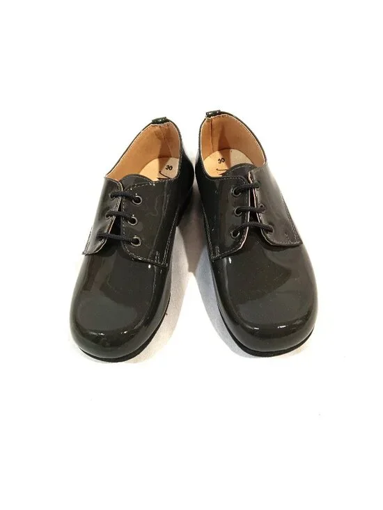 Manelli Boys Shoes Oxfords Lace Up New Dark Gray Color