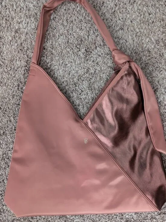 NWT Victoria's Secret Pink Rose Gold Metallic Slouchy Hobo Shoulder Tote Bag