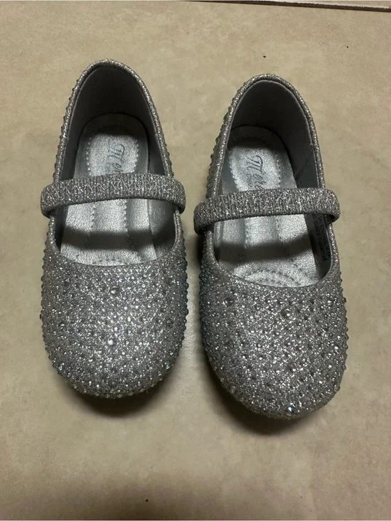 Girls Sparkle Mary Jane Dress Shoes - Silver