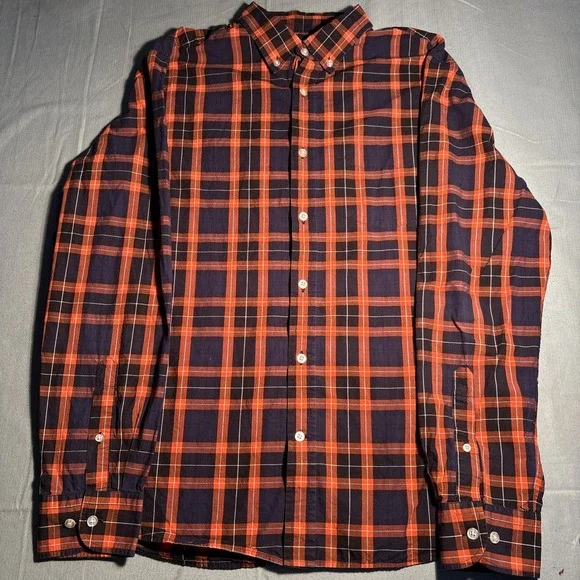 Banana Republic Button Down Shirt Plaid Large Slim Fit