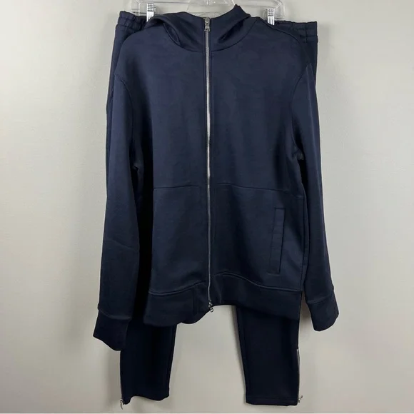 Banana Republic Navy Blue Camo/Jacquard Zip-Up Hoodie and Joggers Set