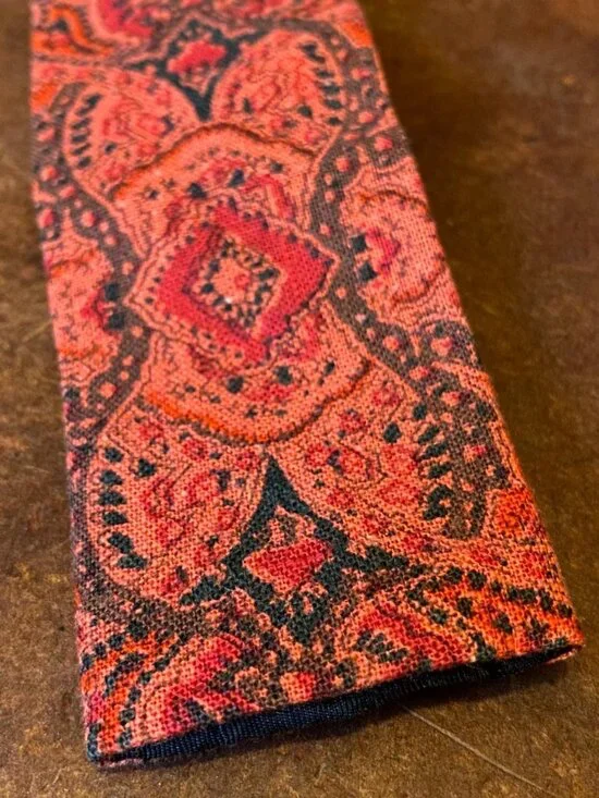 60s Rooster Paisley Upholstery Tapestry Carpet Tie Square End Square Bottom Boho