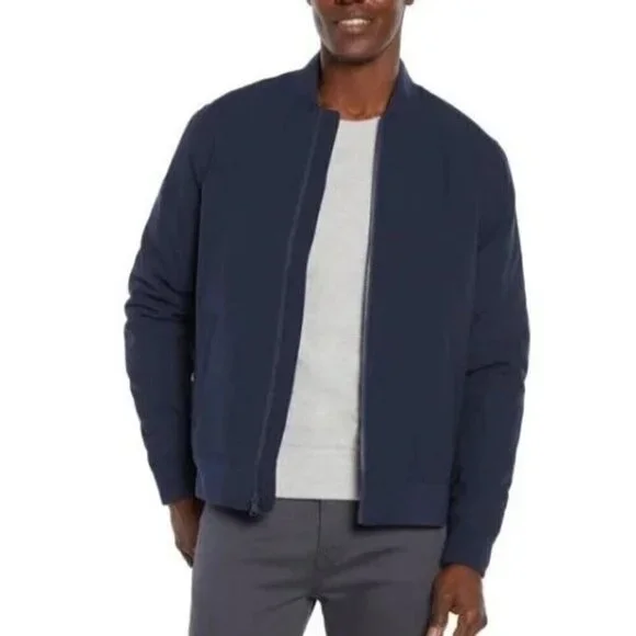 NWOT Banana Republic Men's Size S Navy Blue Polyester Bomber Jacket