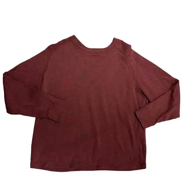 Banana Republic Women’s XXL Burgundy Poly Cotton Long Sleeve Crewneck Shirt